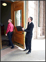 CRRG staff entering courthouse